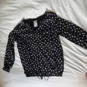 Anthropology satin silk front drawstring blouse!